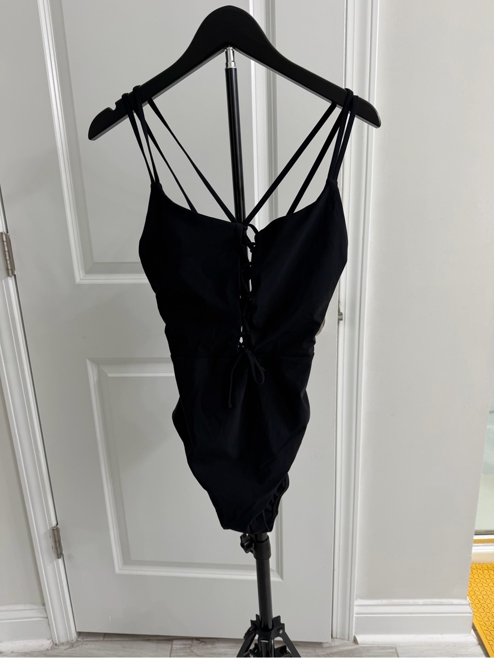 Black Lace-Up One-Piece Swimsuit - Classic Women’s Swimwear